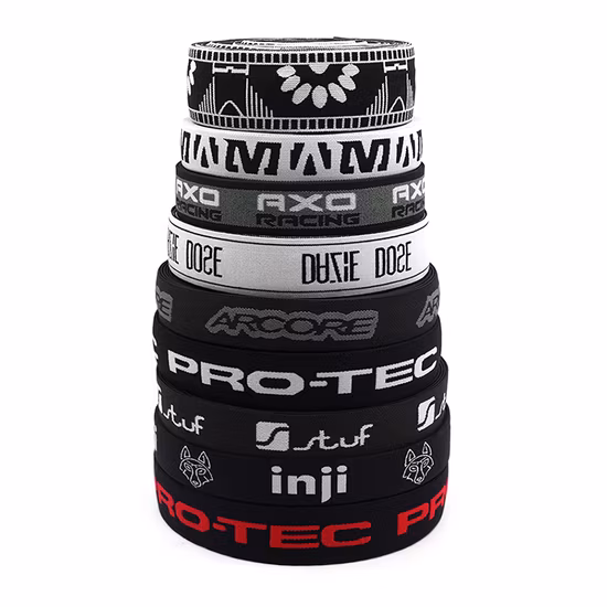 Grs umweltfreundliches Stoff-Jacquardgewebe, RPET-Flachgürtel, röhrenförmiges Nylon-Baumwoll-PP/Polypropylen-Polyester-Gurtband